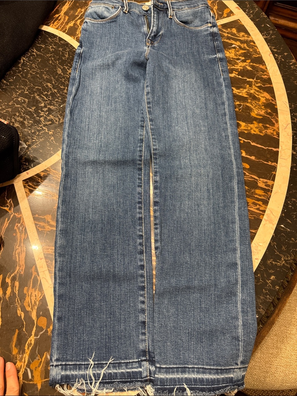 Frame Denim High-Rise Wide-Leg Jeans in Medium Blue Wash